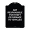 Signmission Not Responsible for Theft or Damage to Vehicles Heavy-Gauge Aluminum Sign, 24" H, BW-1824-23540 A-DES-BW-1824-23540 - alternate 1